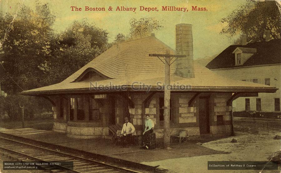 Postcard: The Boston & Albany Depot, Millbury, Massachusetts